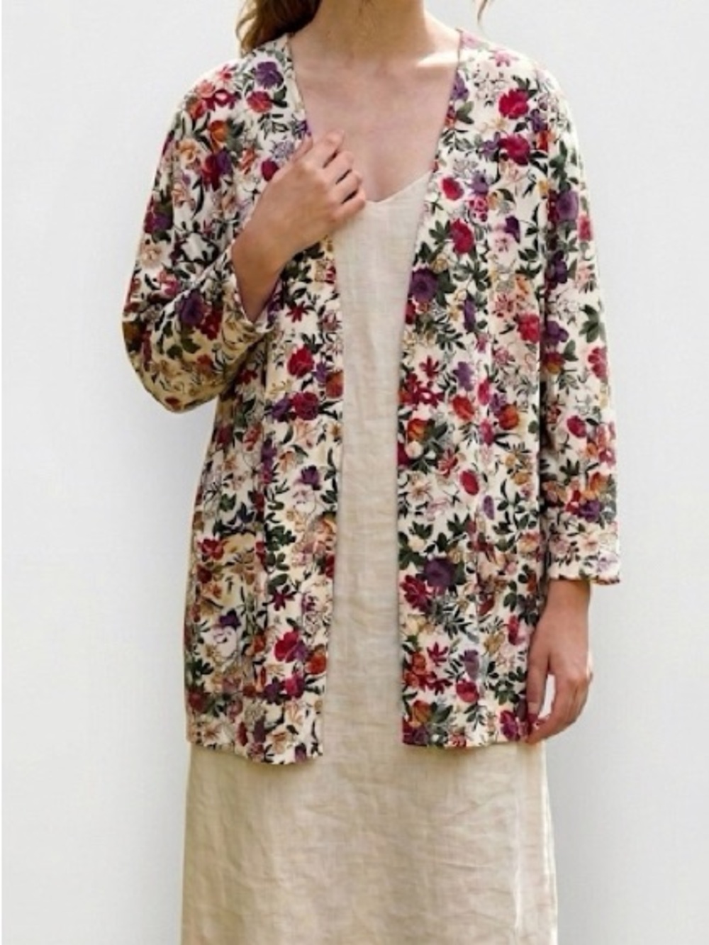 Vintage Lady Footlocker Open Front Oversized Cardigan Size Medium Cottagecore